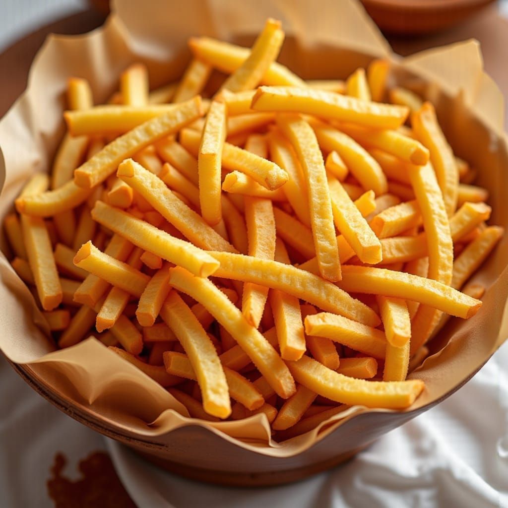 Perfect Golden French Fry, Photorealistic Close-up