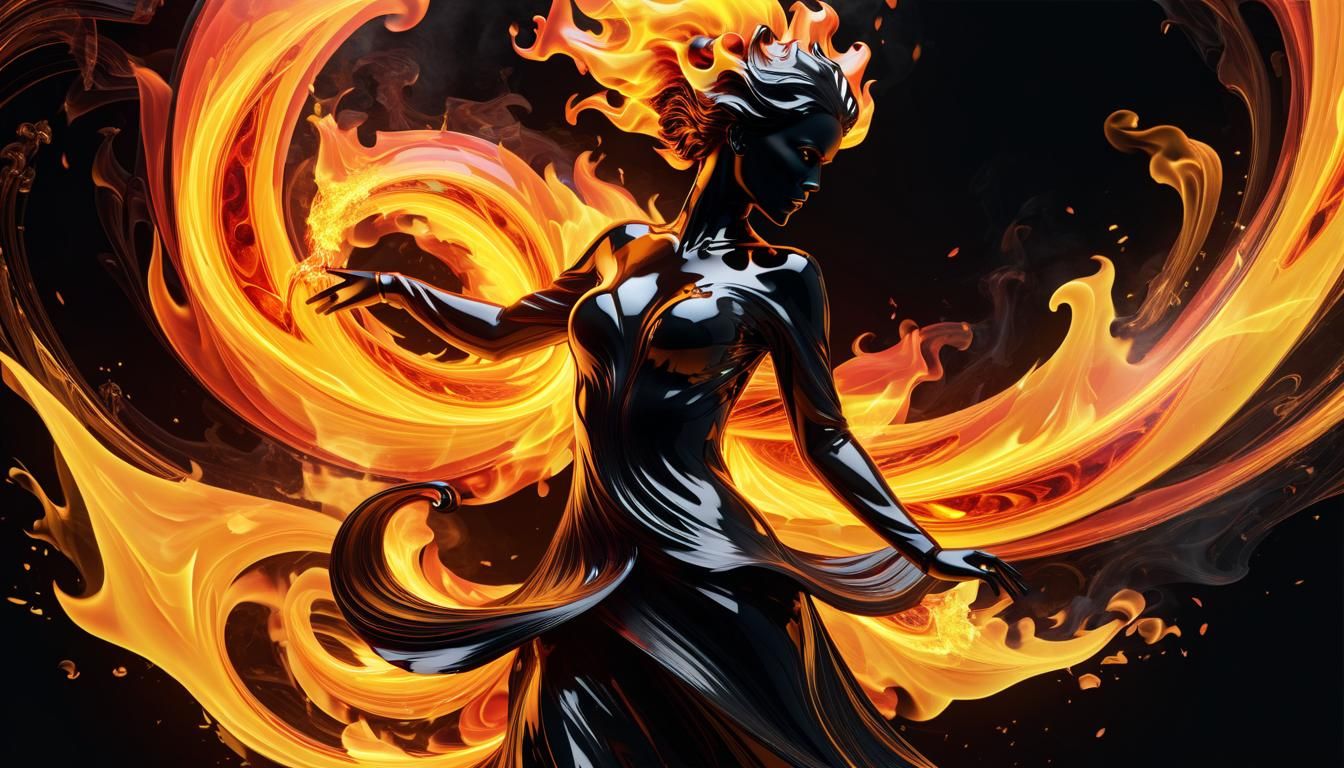 Abstract Fire Dance in HDR