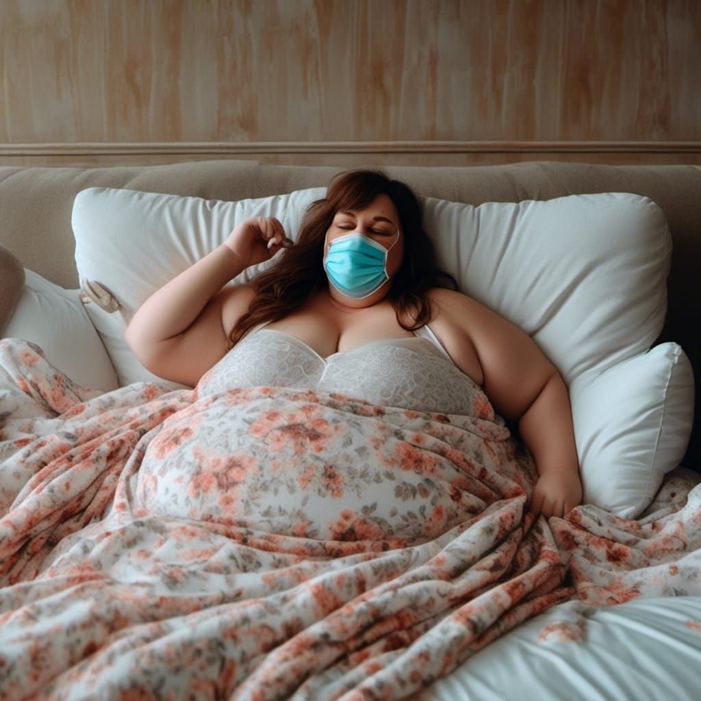 Hyperrealistic Image of Overweight Woman Resting