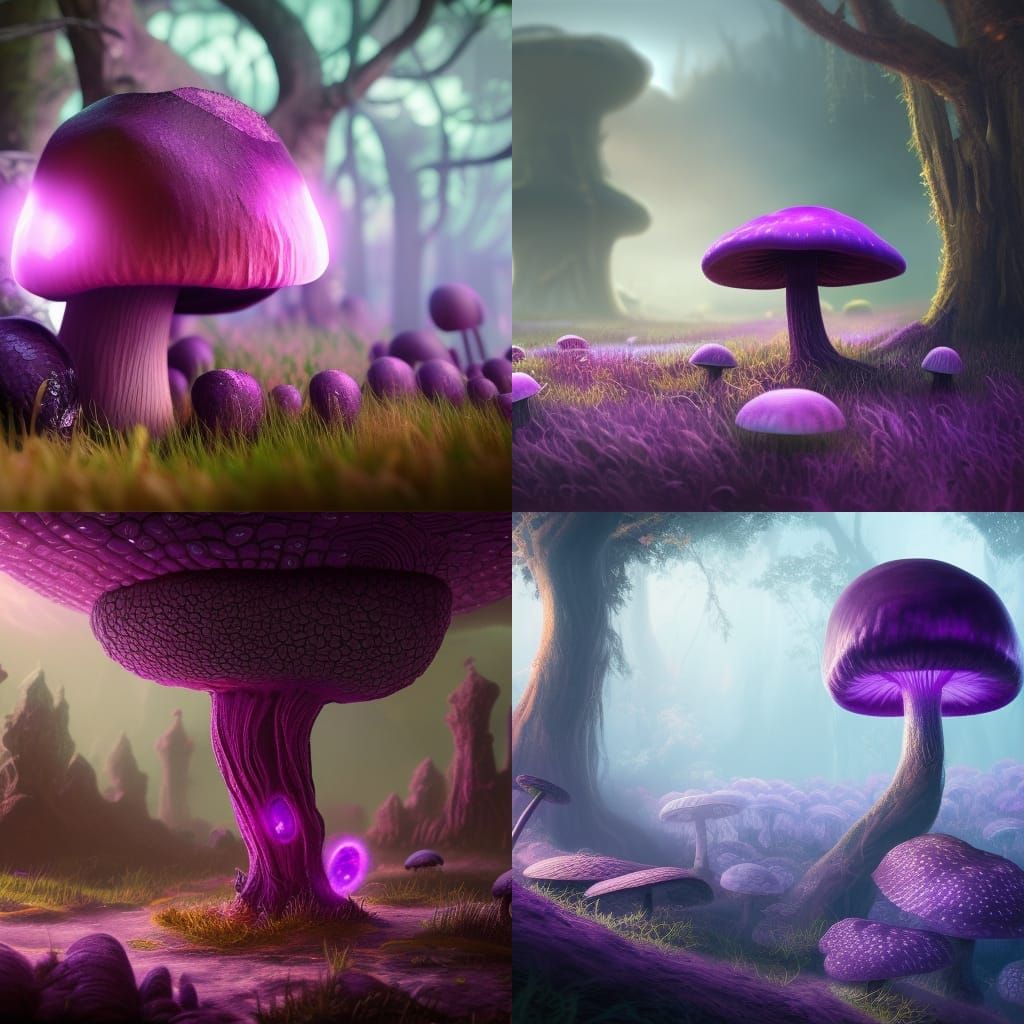 Glowing Purple Mushroom: Fantasy Concept Art