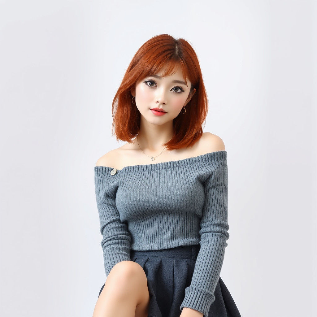 Kawaii Japanese Woman in Dreamy Watercolor Style