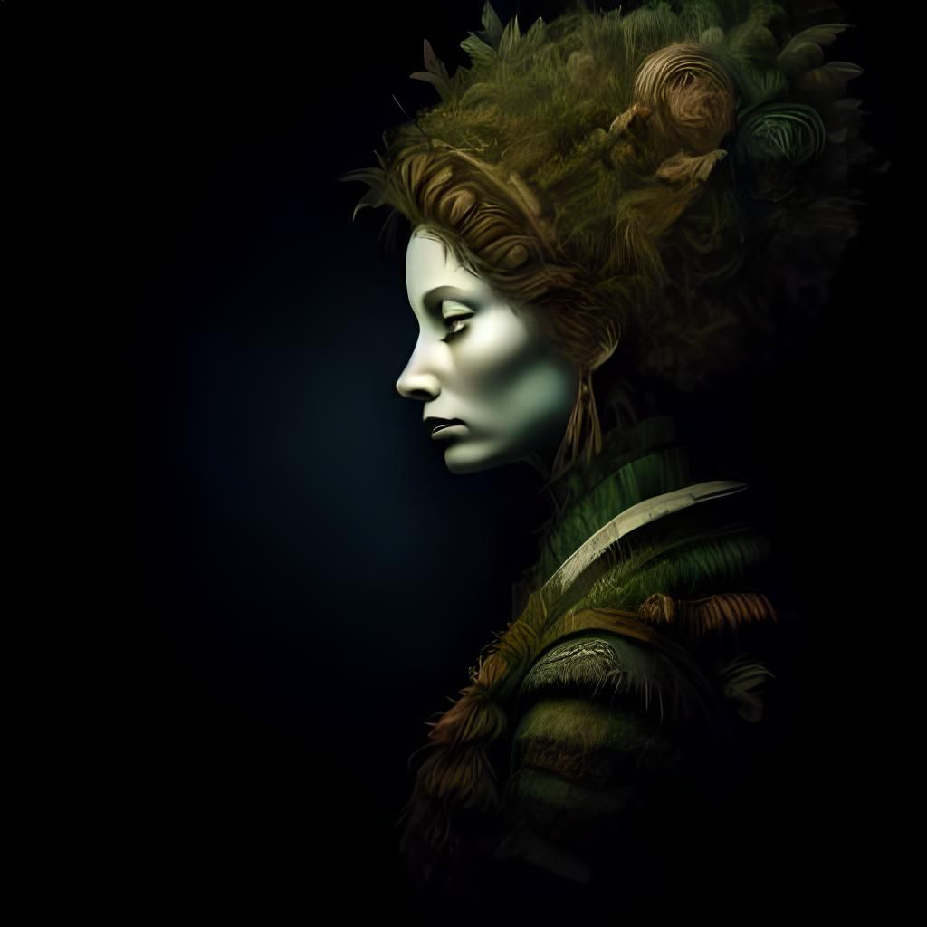 Fairy in Bioluminescent Moss Cavern