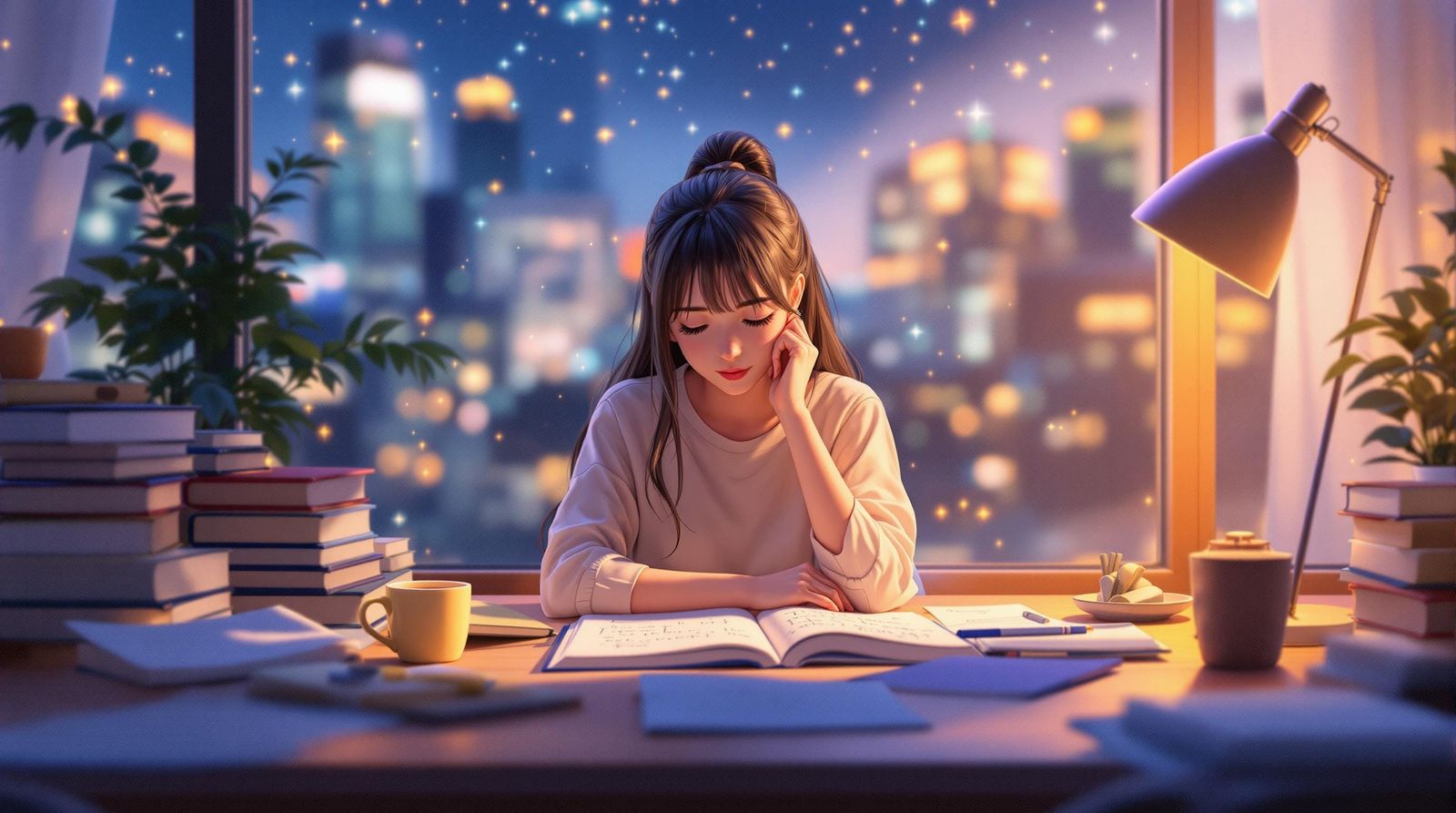 Study Time in Warm Cinematic Lighting