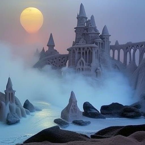 Rivendell Sand Sculpture in Ethereal Fantasy Style