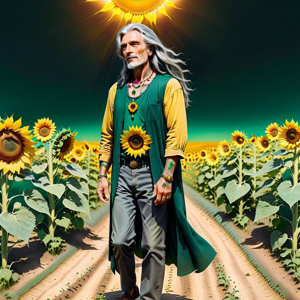 Mature sunflower man