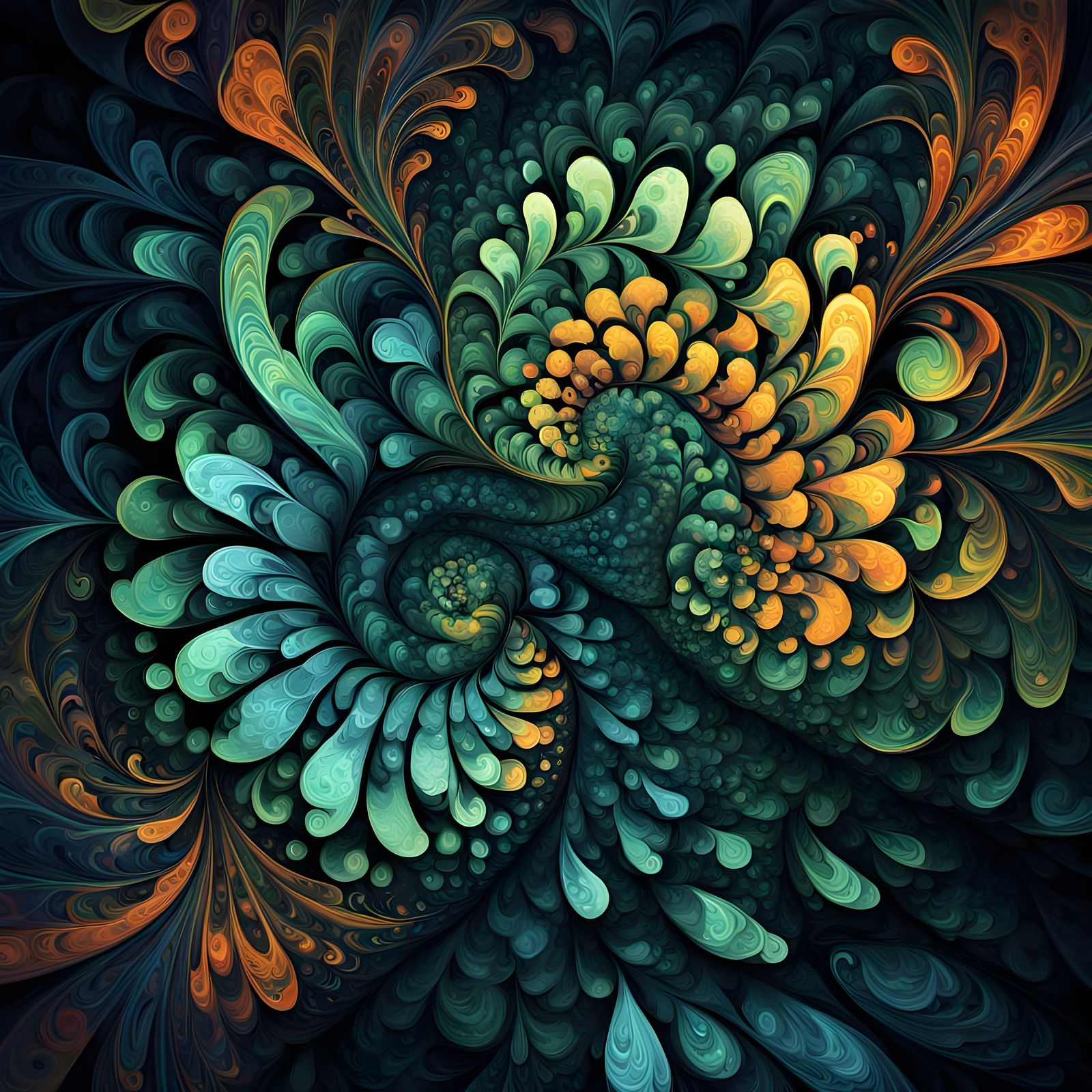 Vibrant Fractal Abstraction in Dynamic Colors