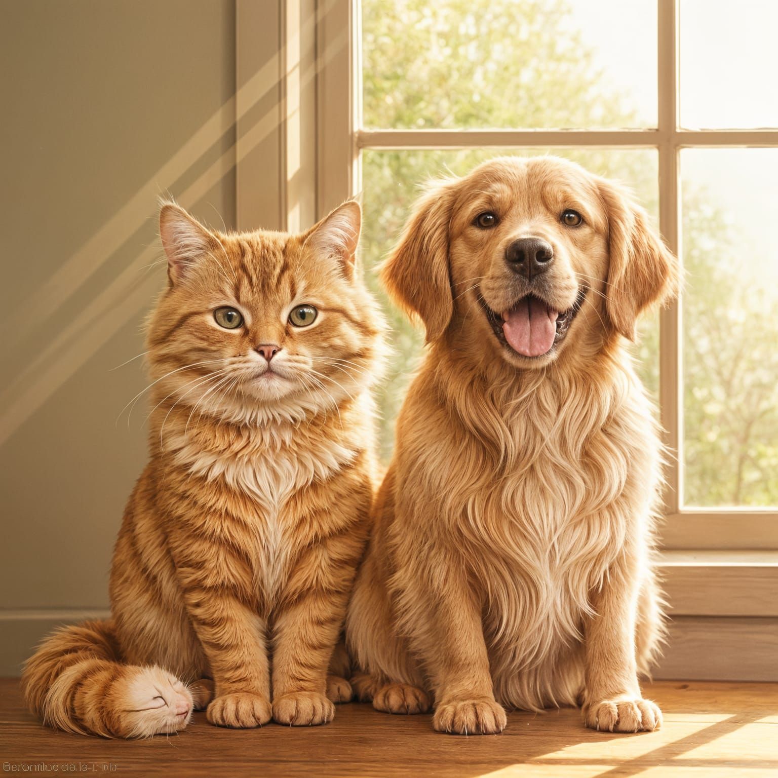 Cat and Dog Best Friends Together