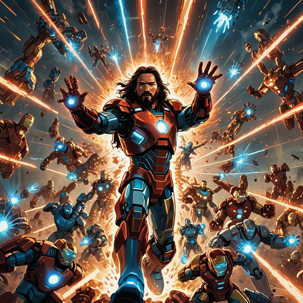Jesus and Iron Man in Epic Anime Battle