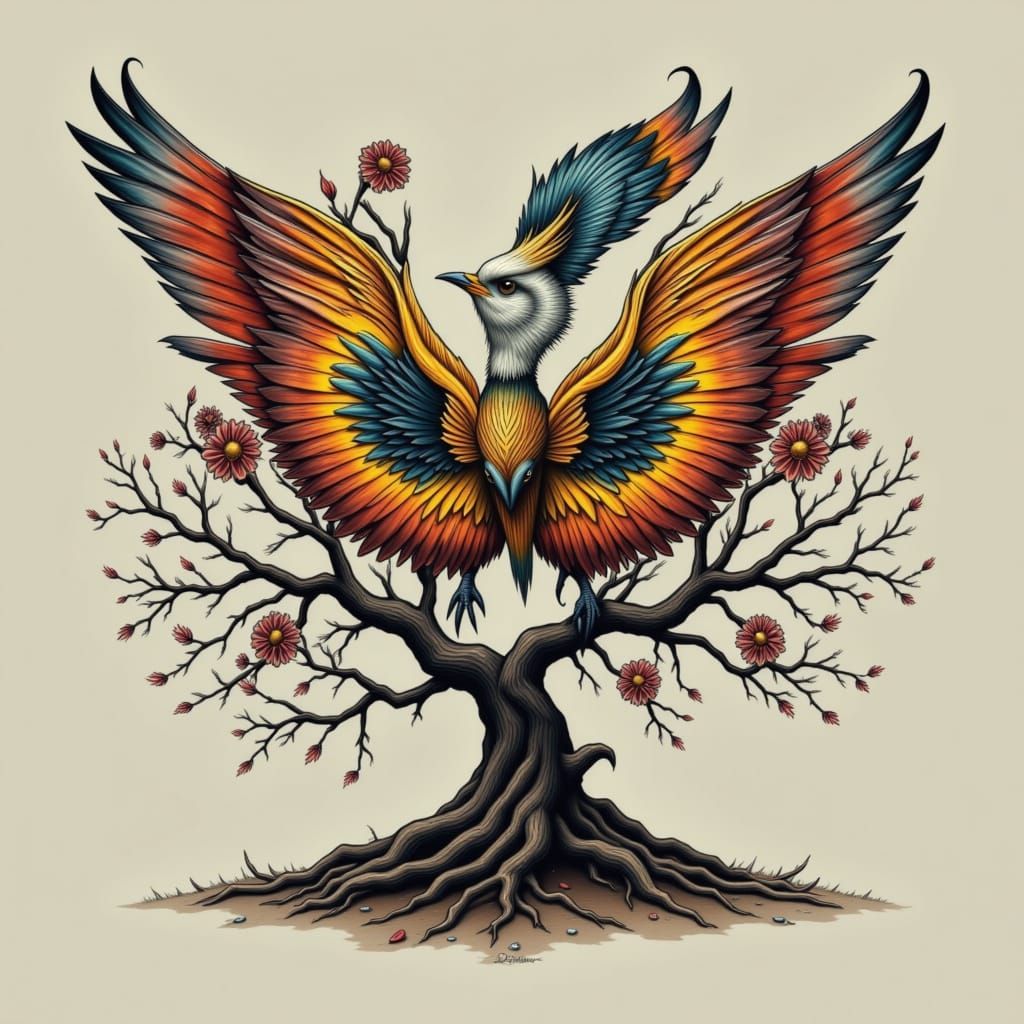 Dark Avian Horror with Ethereal Wings