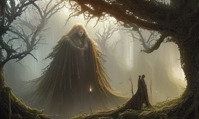 Human Tree Rooted in Star, Hyperrealistic Digital Art