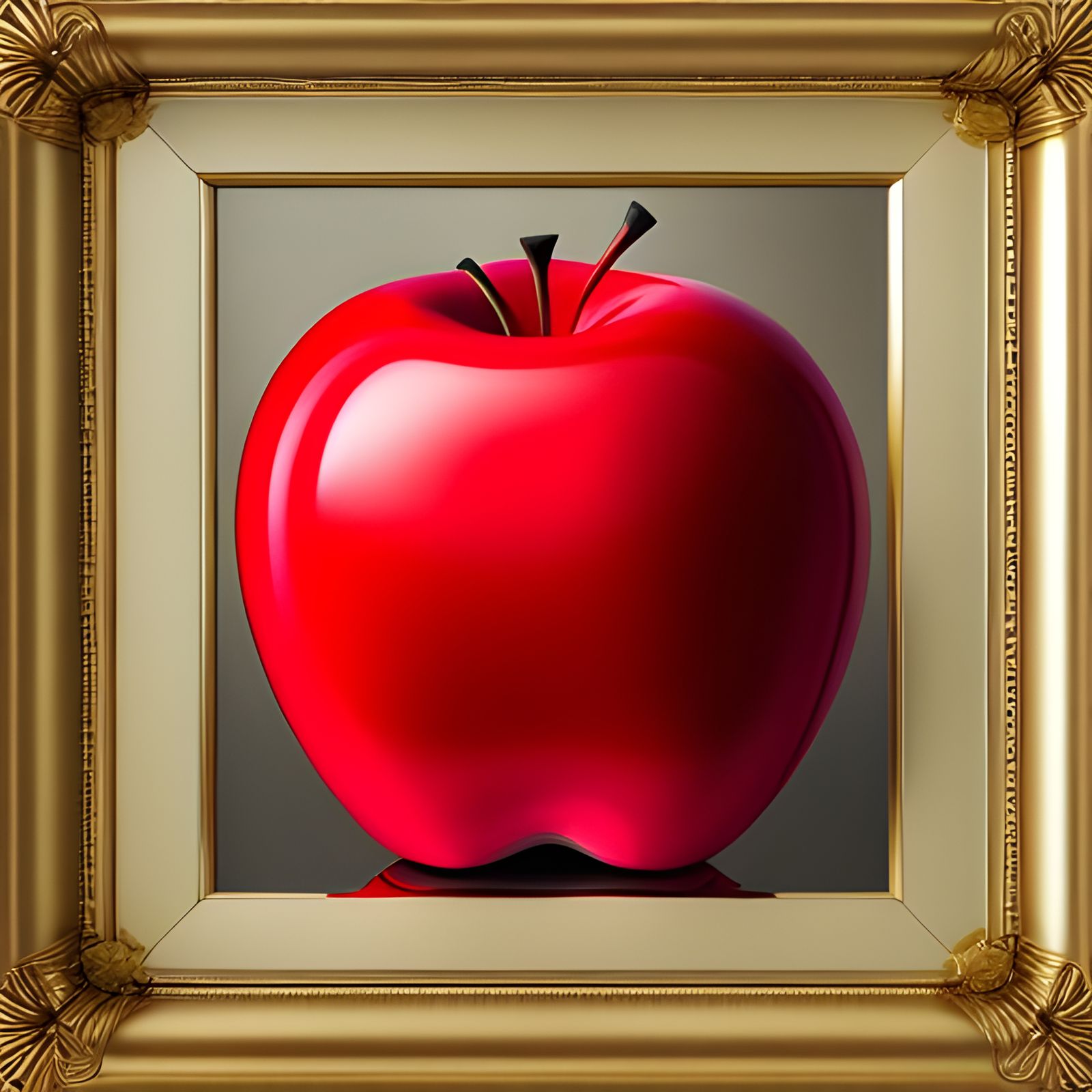 Hyperrealistic Spoiled Apple Still Life