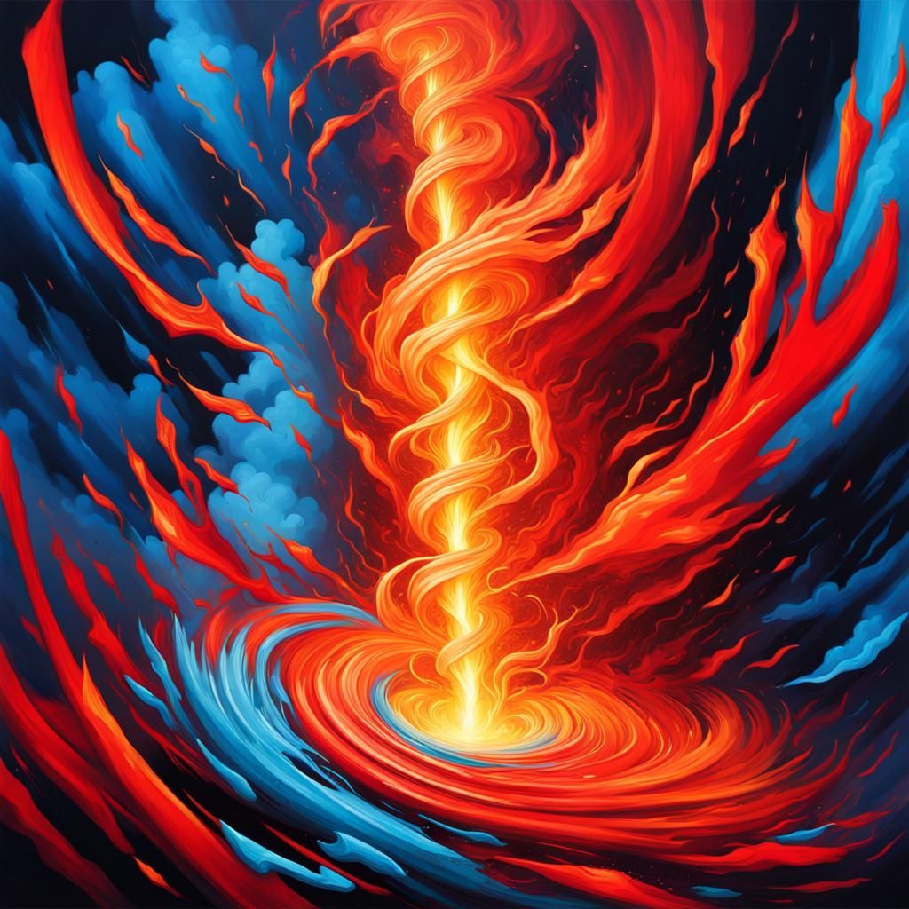 Flaming Vortex Inferno in Graffiti Art Style