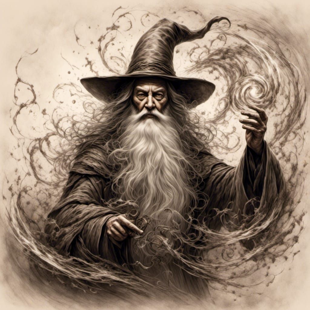 Dumbledore conjuring spells