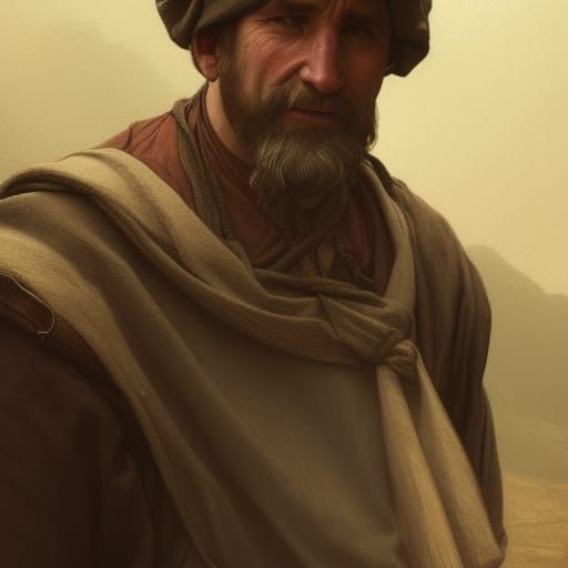 Medieval Peasant Portrait in Hyperdetailed Style