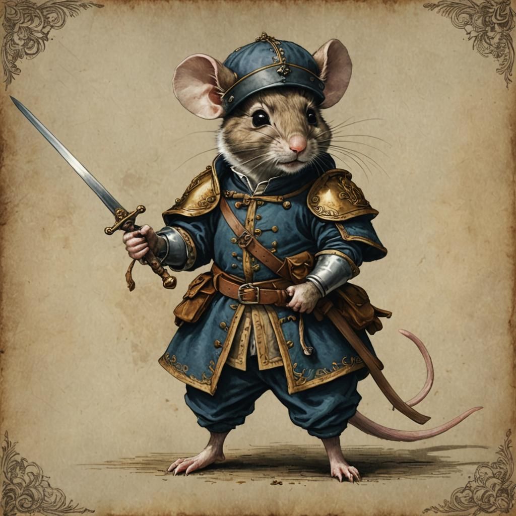 Renaissance Mouse Hero with Rapier