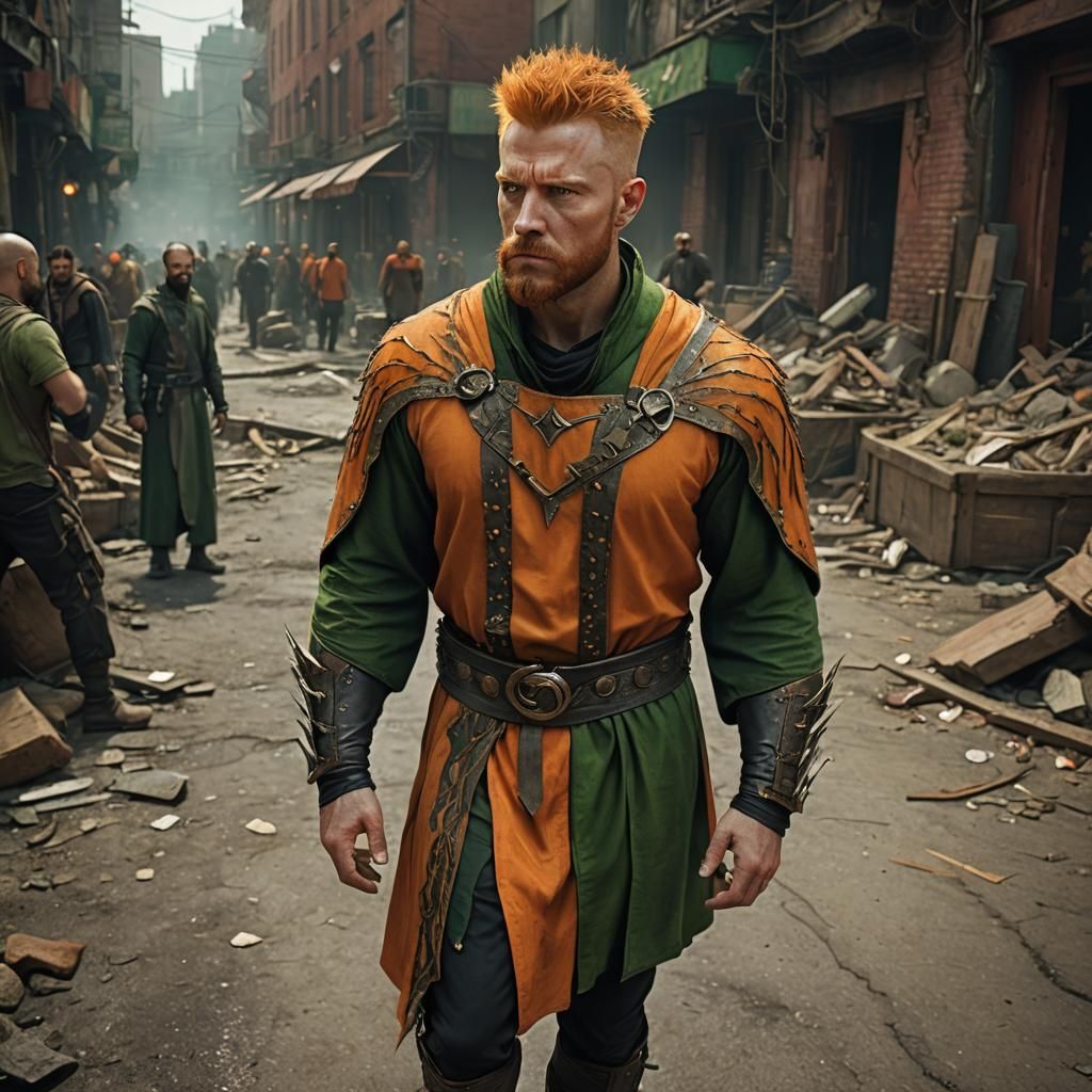 Ginger Haired Supervillain in Hyperrealistic Fantasy Art