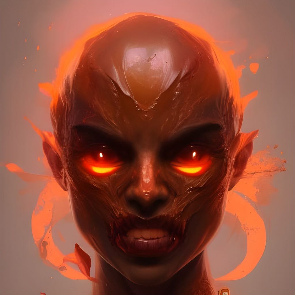 Demonic Pumpkin Portrait in Hyperdetailed Style