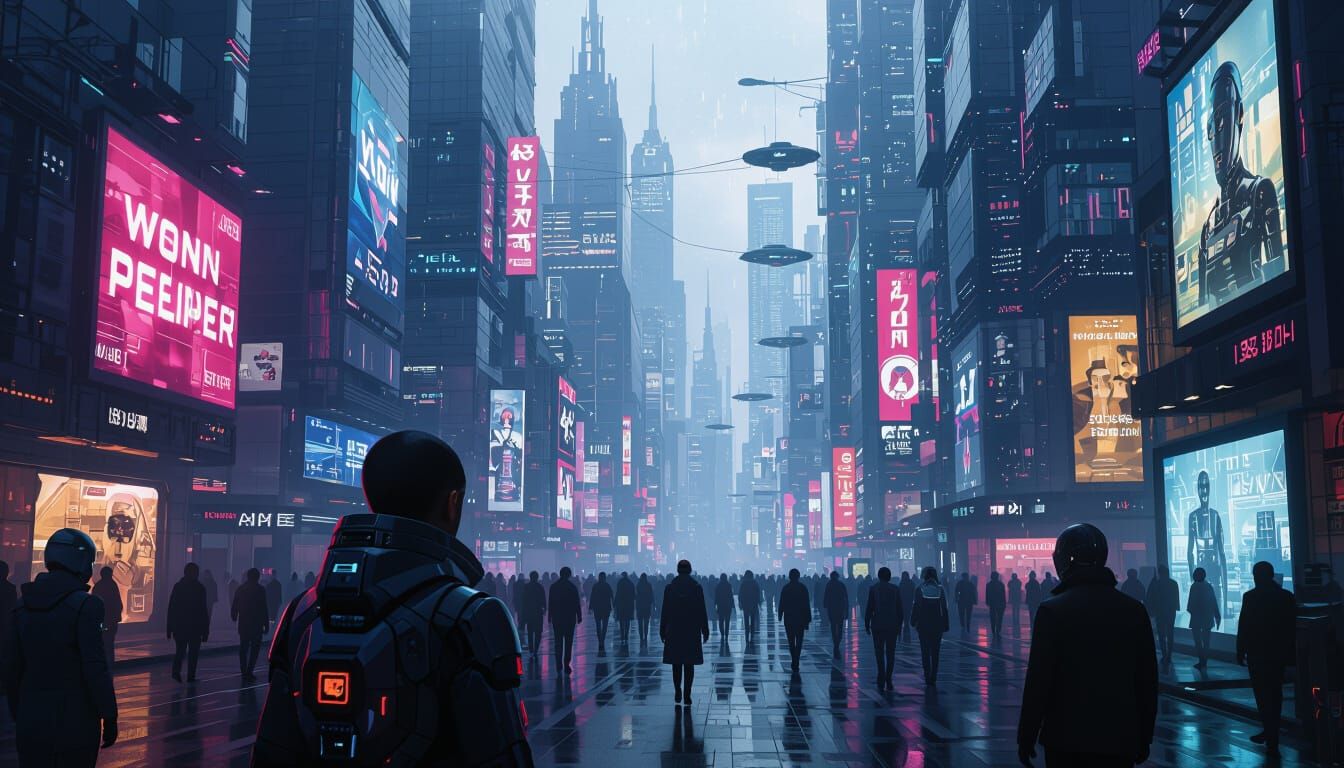Cyberpunk Metropolis of 2077: Dystopian Future