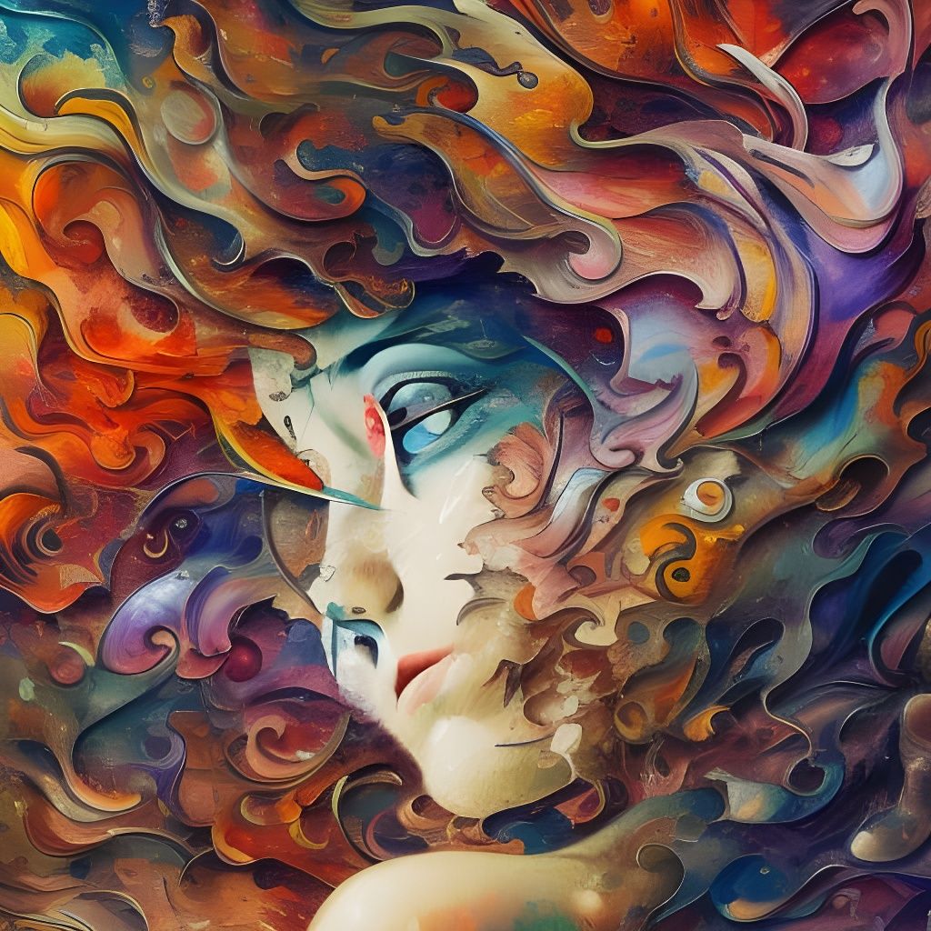 Ethereal Lion Portrait in Expressionist Impasto Style