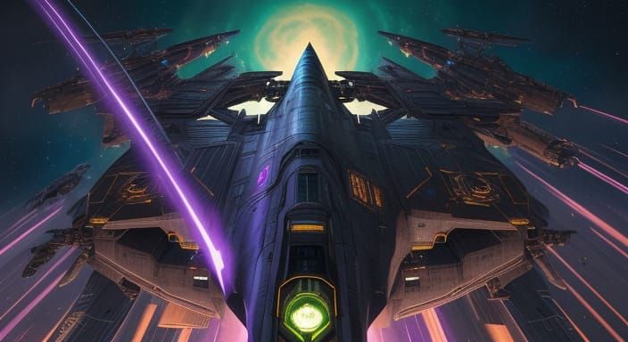 Klingonian Rocket in Retro Sci-Fi Style