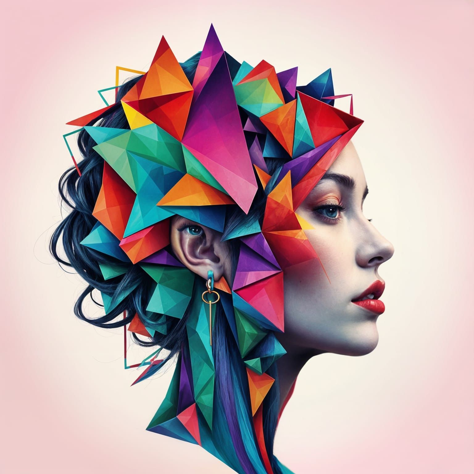 Vibrant Geometric Goddess