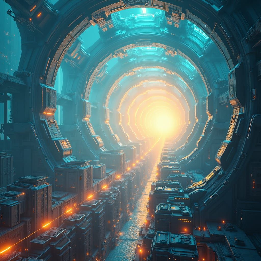 Dreamlike Metropolis: Realms of Engineering in Surreal Vista