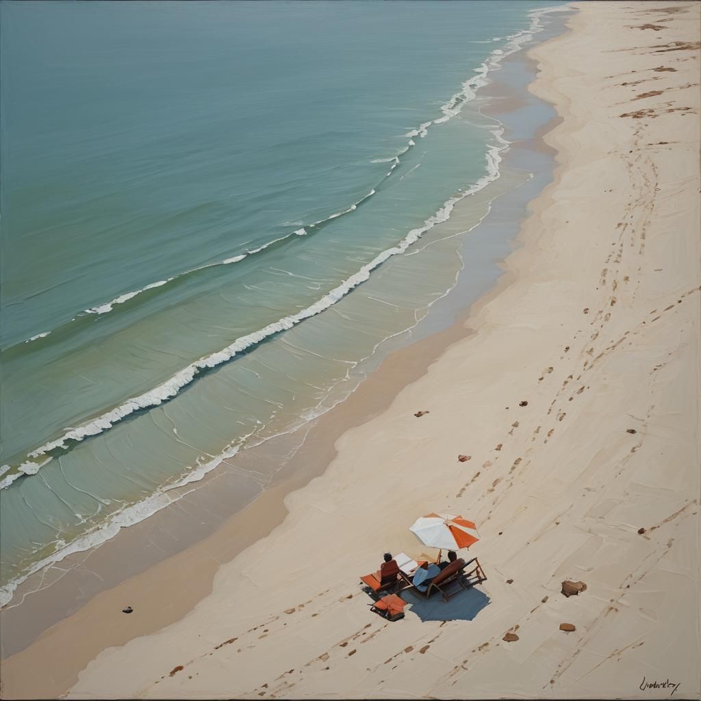 Minimalist Holiday Oil Painting in Gurney Style