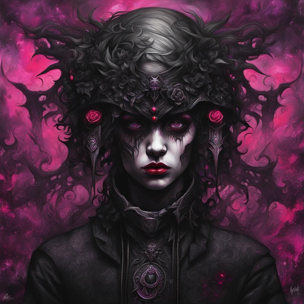 Gothic Punk Portrait in German Expressionist Style