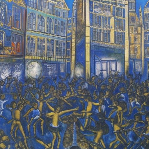 Ant Battle in Hamburg: A Surreal Biopunk Scene