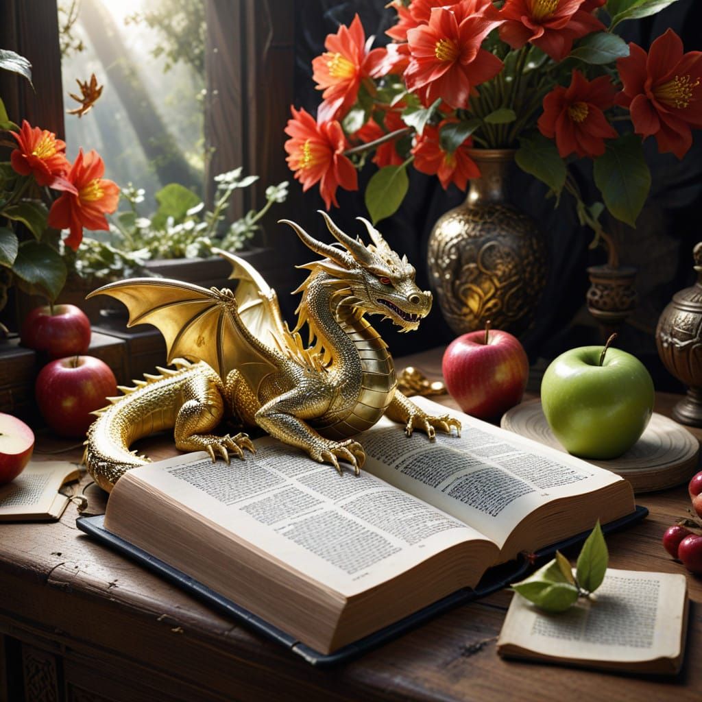 Holy Dragon Surrounded by Floral Utopia