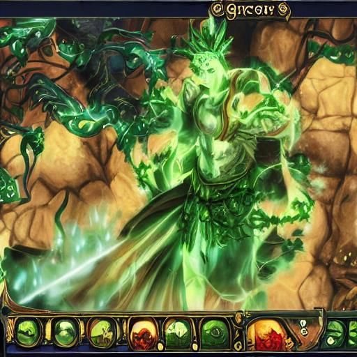 Sorcerer Conjuring Green Magic Spell