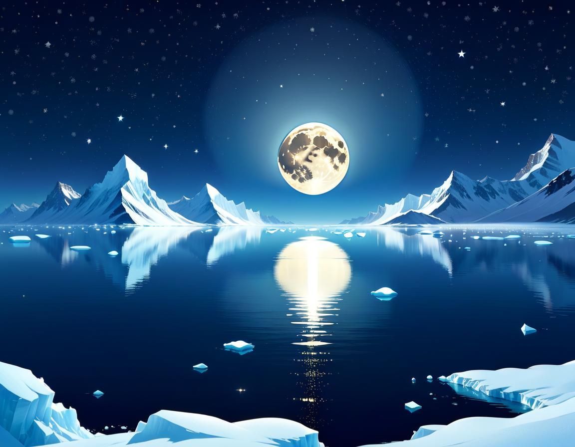 South Pacific Ocean at Night: Storybook Illustration