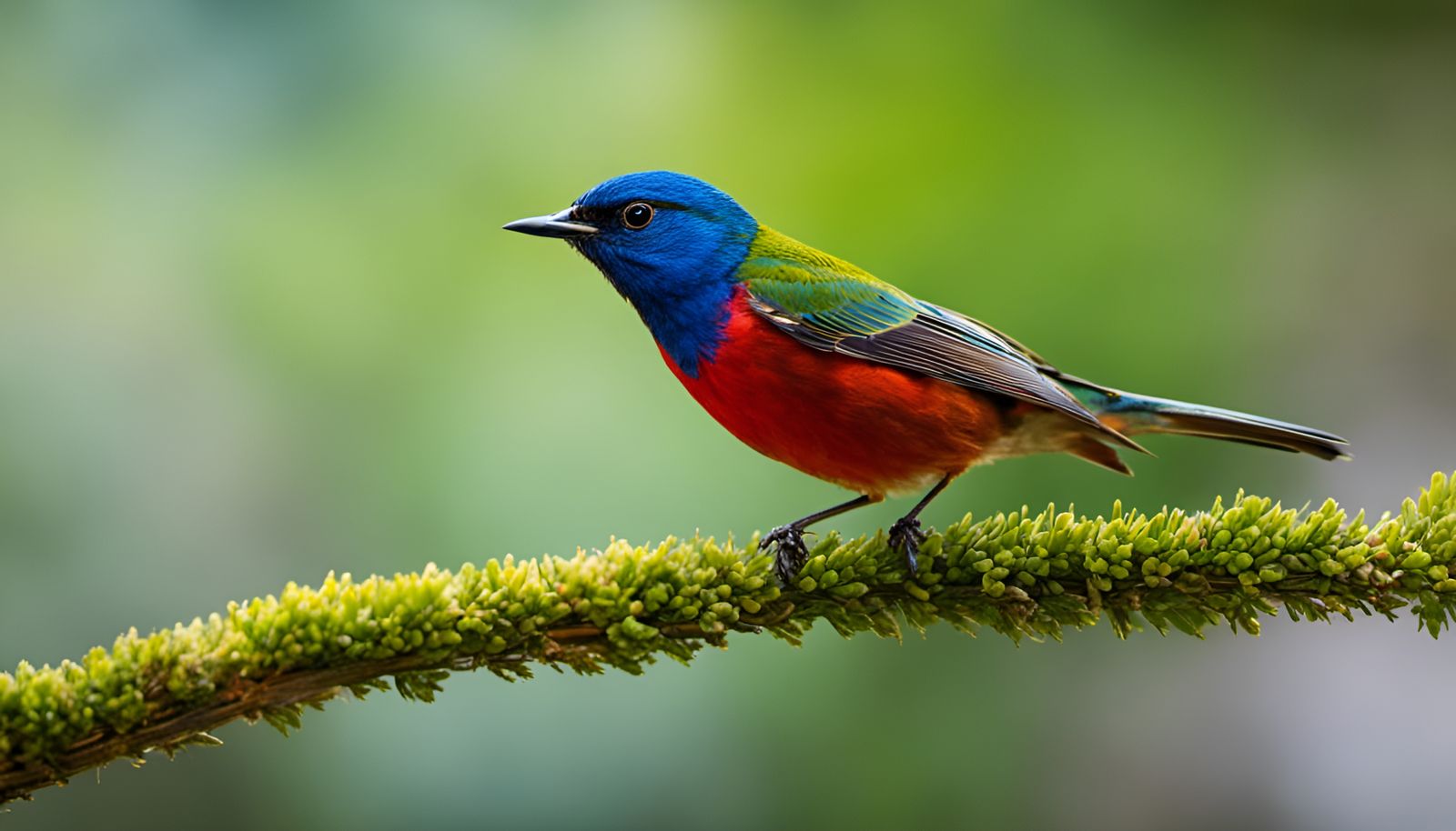 Male Painted Bunting perched on a branch - - ....... God Is Available. He Loves You...Do You Want Help?...see http://pra...