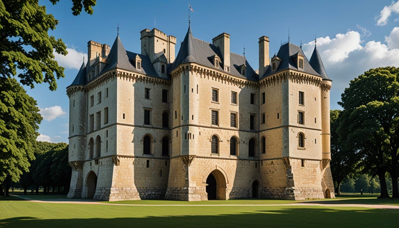 Medieval Vincennes Castle Tower in Parisian Landscape