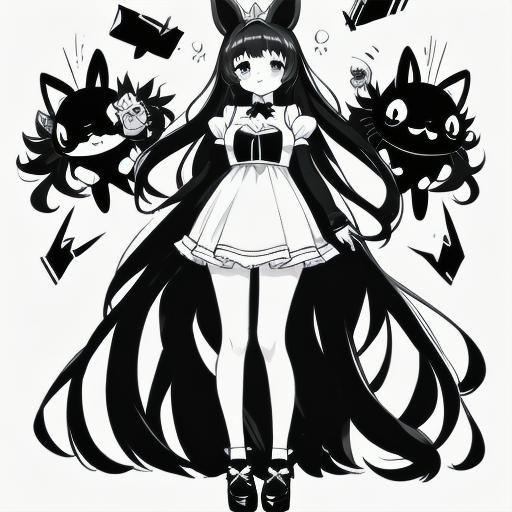 Adorable Chibi Bunny Coloring Page Line Art