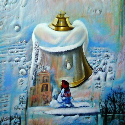 Winter Bell in Snow: Acrylic Storybook Painting