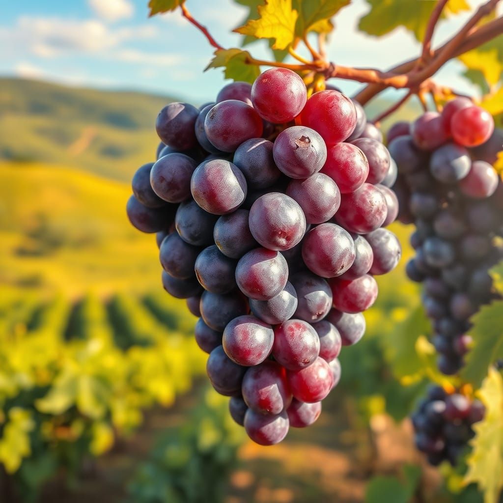 Grapes in Tuscany Oil Painting in the Style of Ivo Sasso