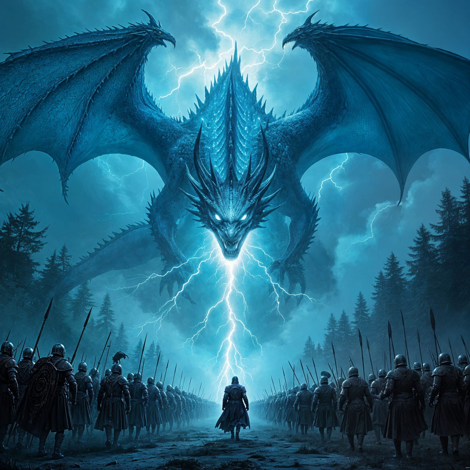 Colossal Blue Dragon Electrifies Roman Legion in Apocalyptic...