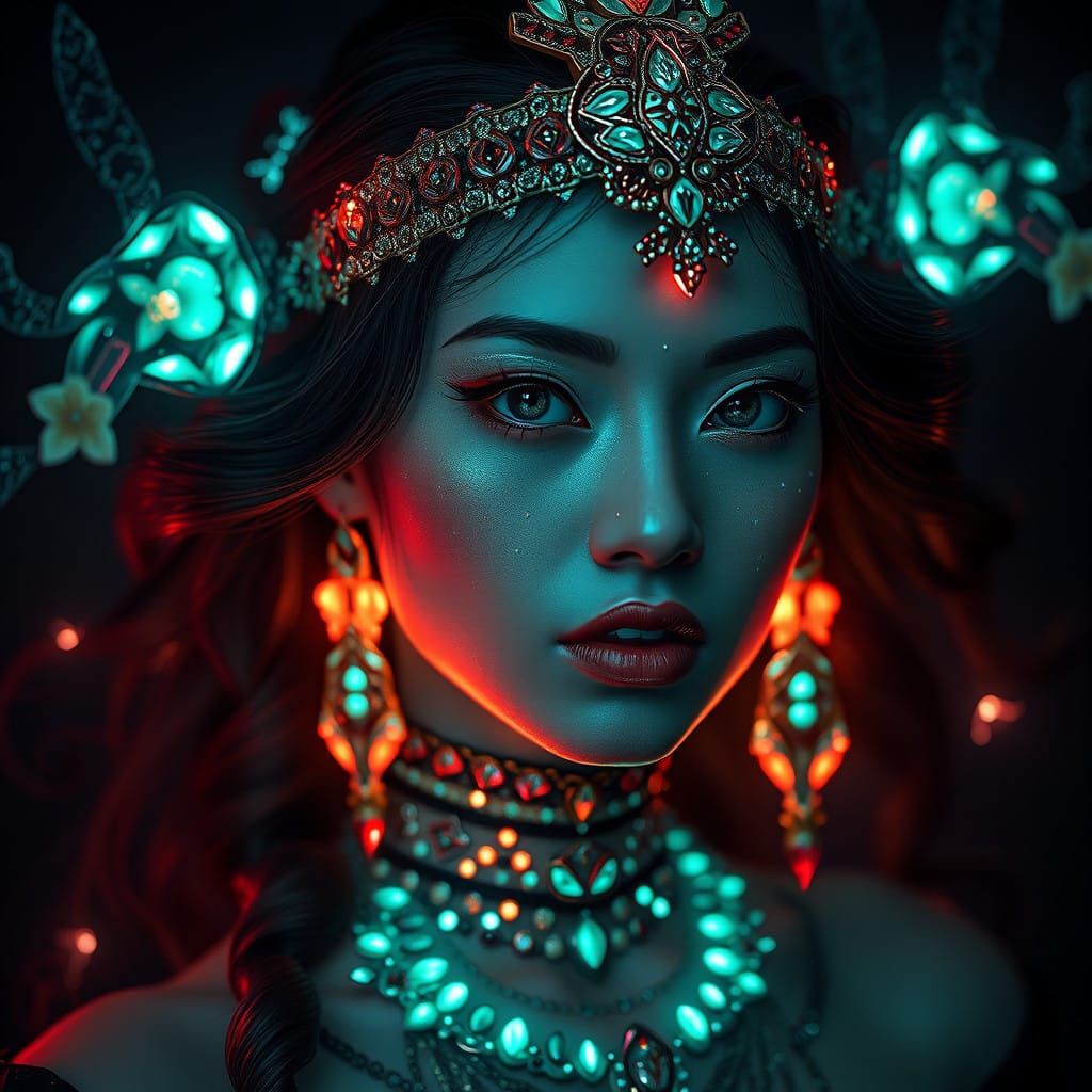 Mysterious Crystal Empress Radiates Enigmatic Glow