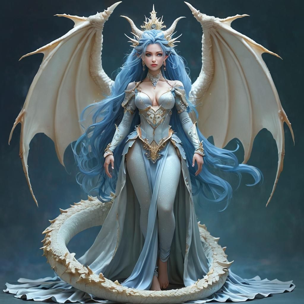 Ethereal Dragon Queen Portrait in Fantasy Realism