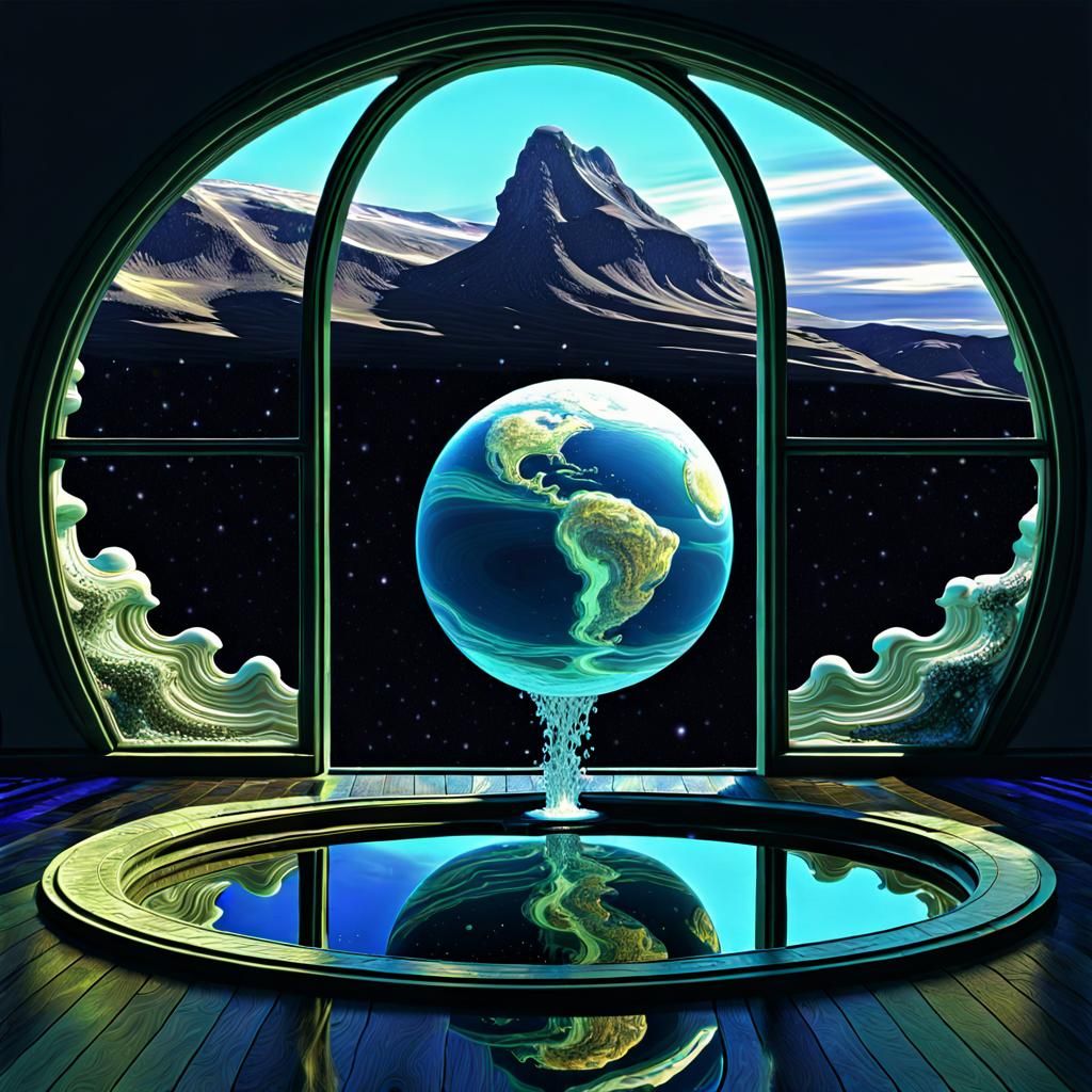Surreal Mandelbulb Window to Saturn