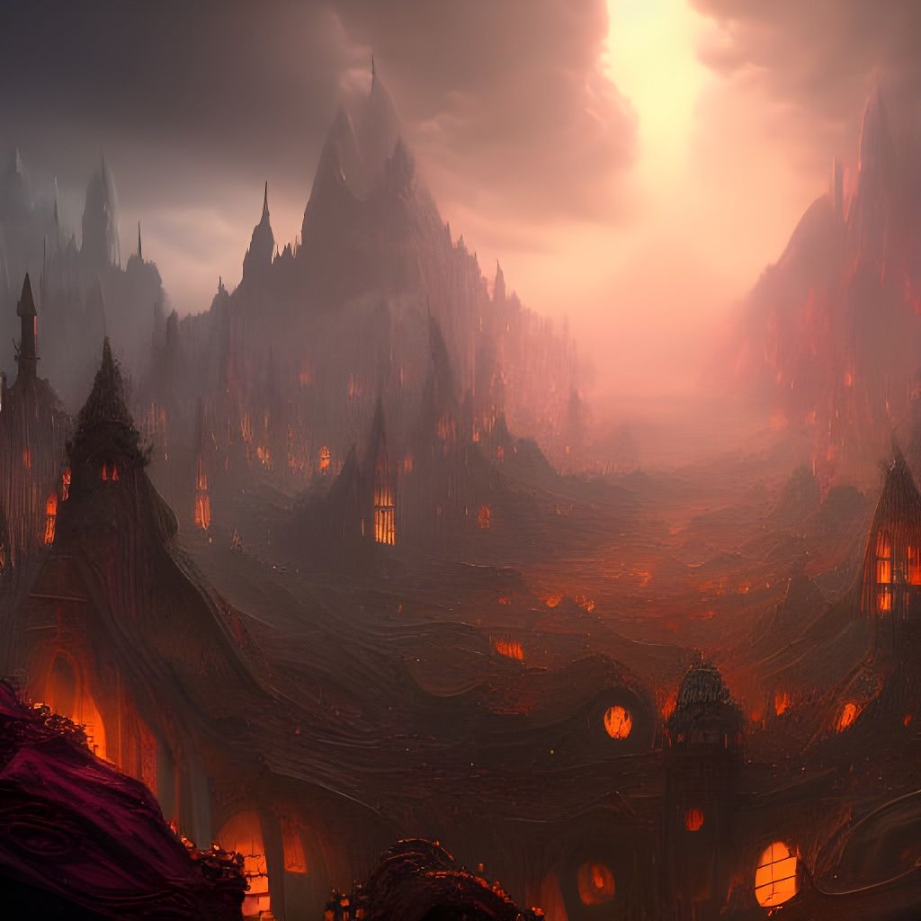 Detailed Matte Painting of Asmodeus in Unreal Engine