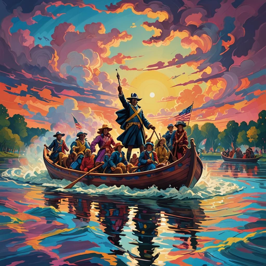 Psychedelic Democrats Crossing a Stormy Lake