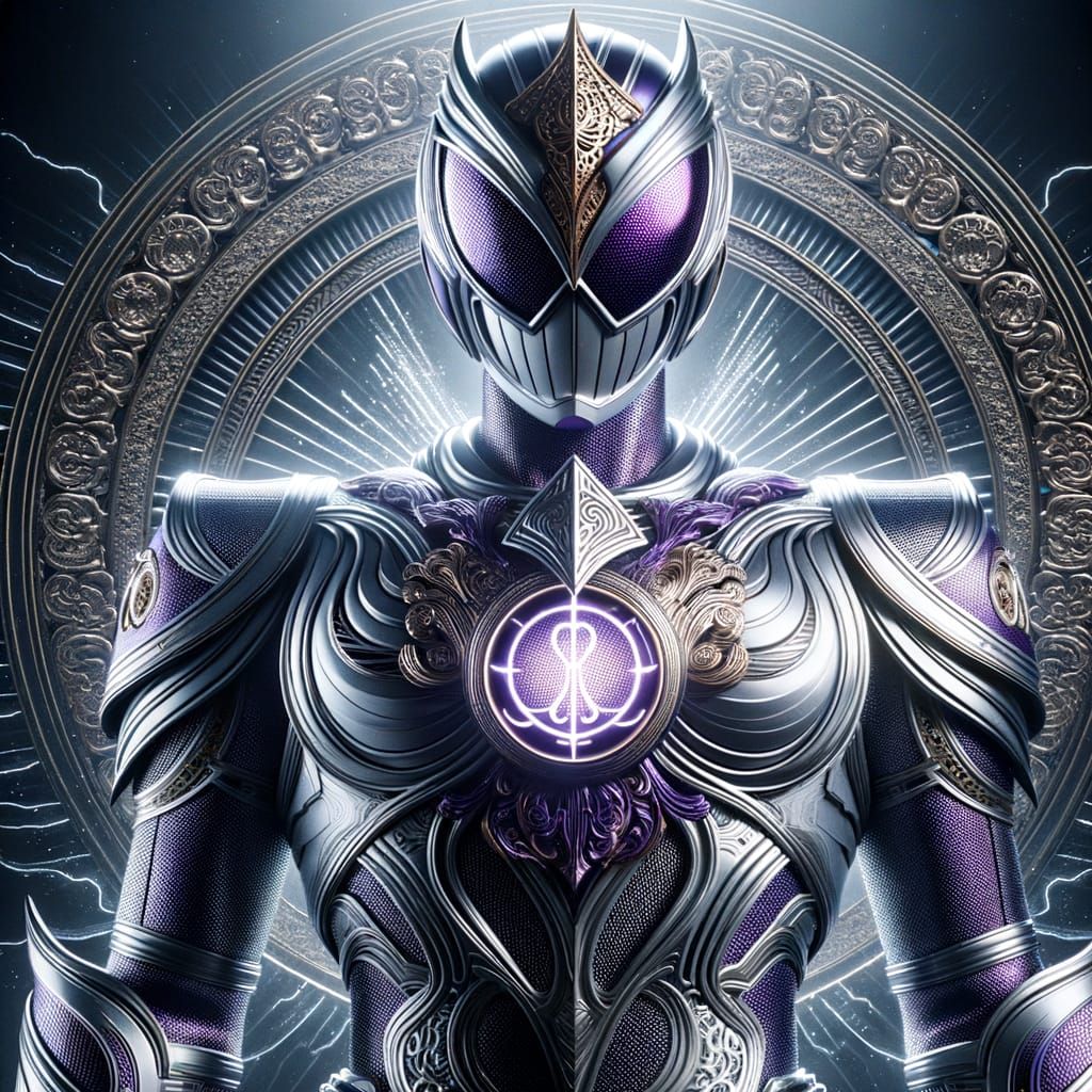 Silver and Purple Tokusatsu Warrior with Indonesian Design
