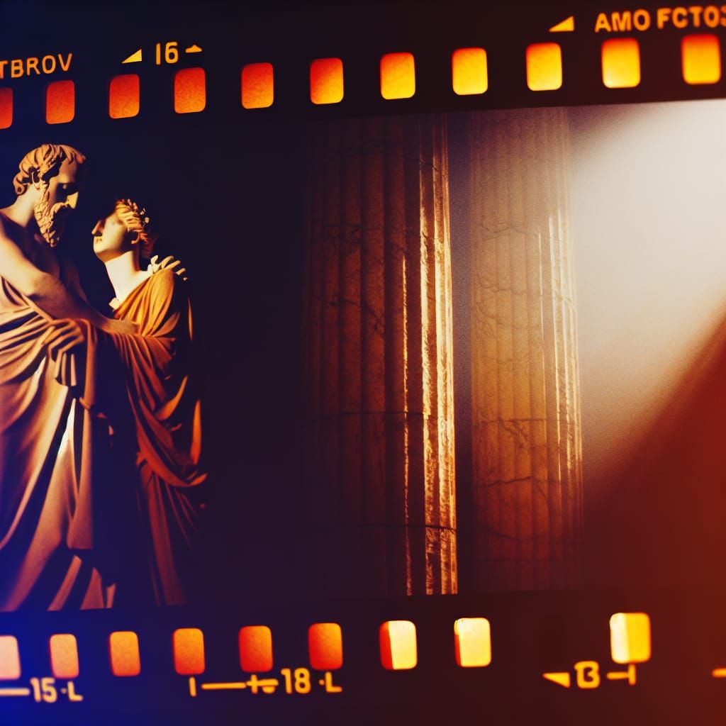 Cinematic Still: Embracing Fate with Dramatic Lighting