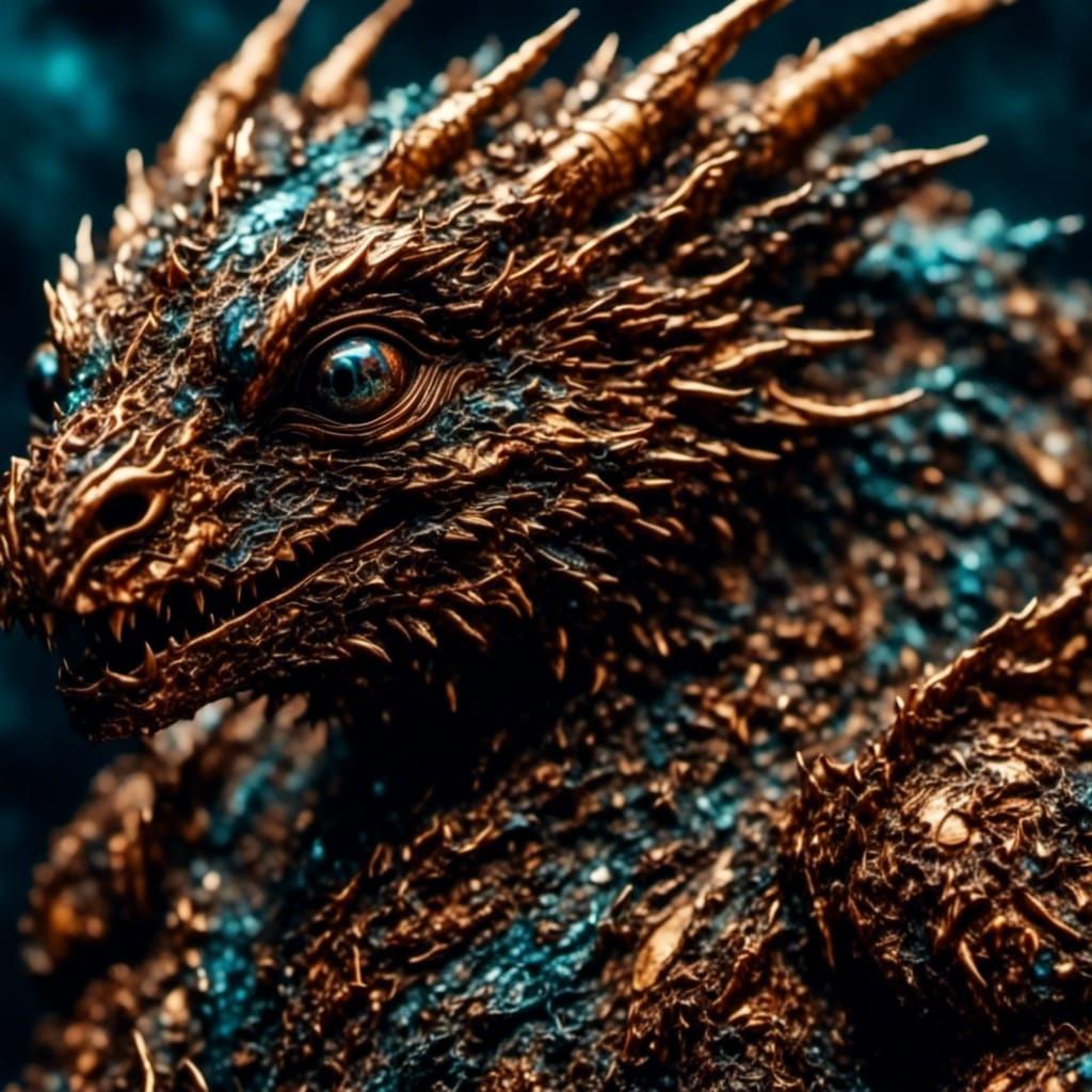 Ornate Wood Dragon Hatchling Microportrait