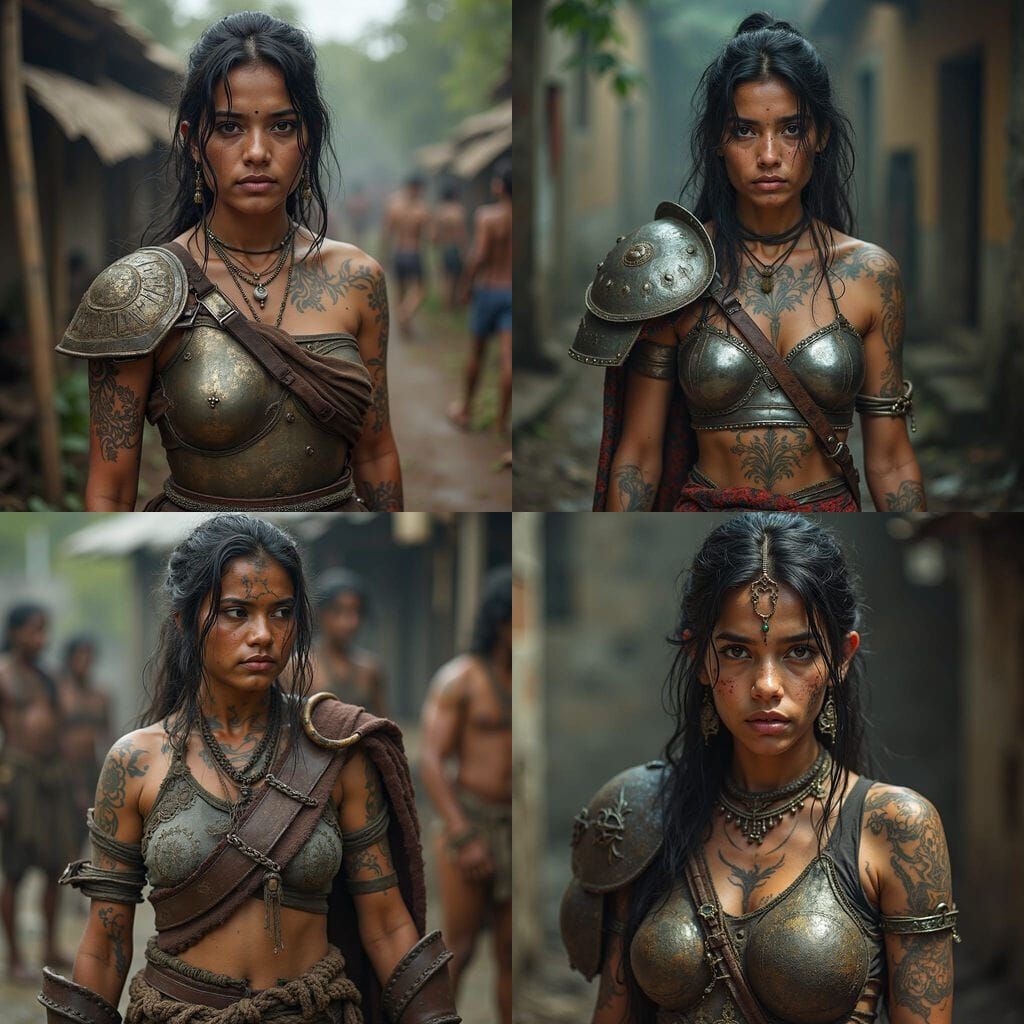 Bangladeshi Female Warrior in Battle Readiness