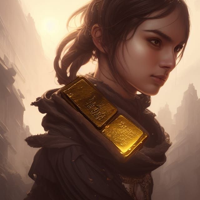 Medieval Adventurer with Gold, Digital Illustration