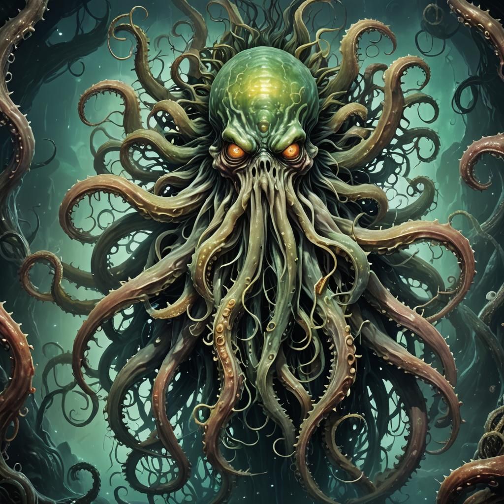 Colossal Amorphous Entity in Ocean Depths: Detailed Matte Pa...