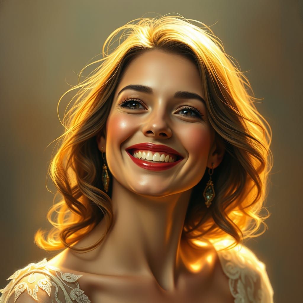 Woman in Elegant Art Nouveau Glow